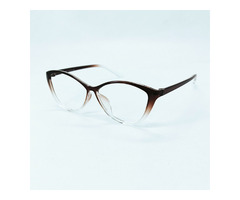 Customizable Cat Eye Reading Glasses with Brown Crystal Frame