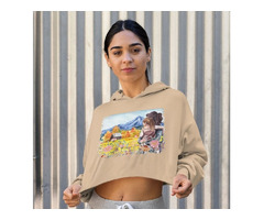 Floral Design Women’s Cropped Hoodie
