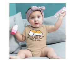 Never Give Up on Your Dreams Baby Onesie